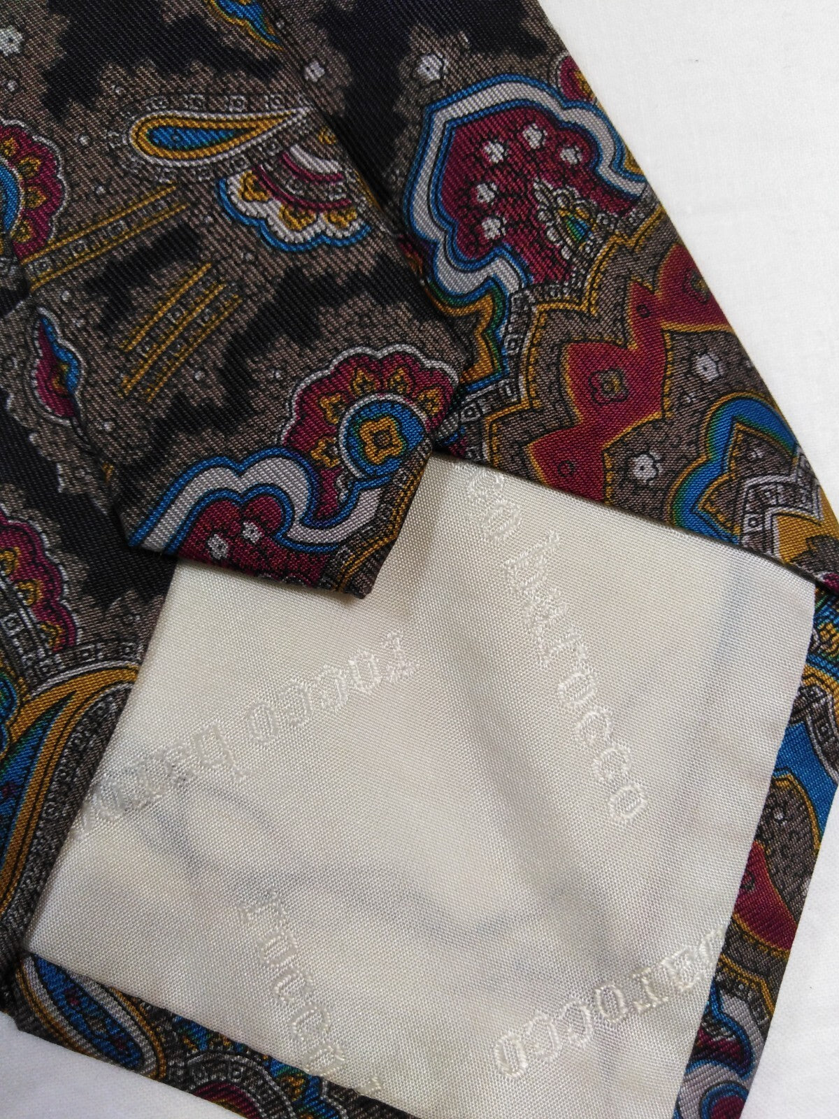 ROCCOBAROCCO 100%  SILK TIE SETA CRAVATTA NECKTIE MADE IN ITALY