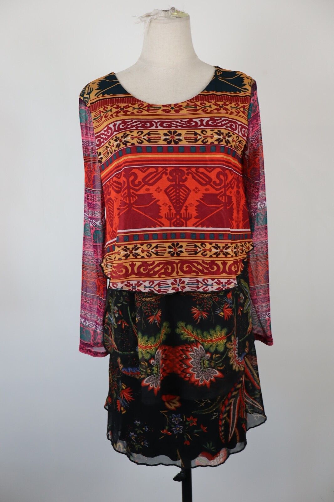 DESIGUAL VESTITO ABITO DONNA TG. M WOMAN CASUAL VINTAGE DRESS