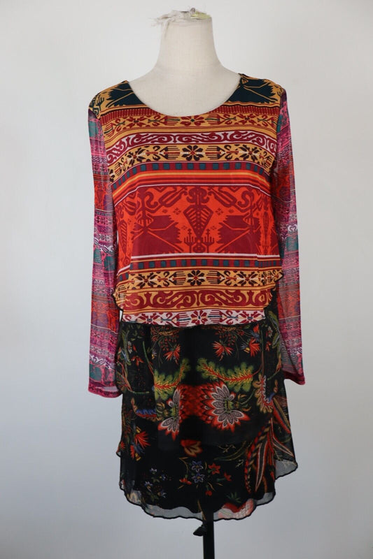 DESIGUAL VESTITO ABITO DONNA TG. M WOMAN CASUAL VINTAGE DRESS