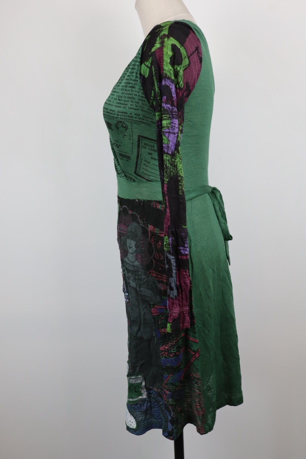 DESIGUAL VESTITO MANICHE LUNGHE DONNA TG. XS WOMAN CASUAL VINTAGE DRESS ABITO