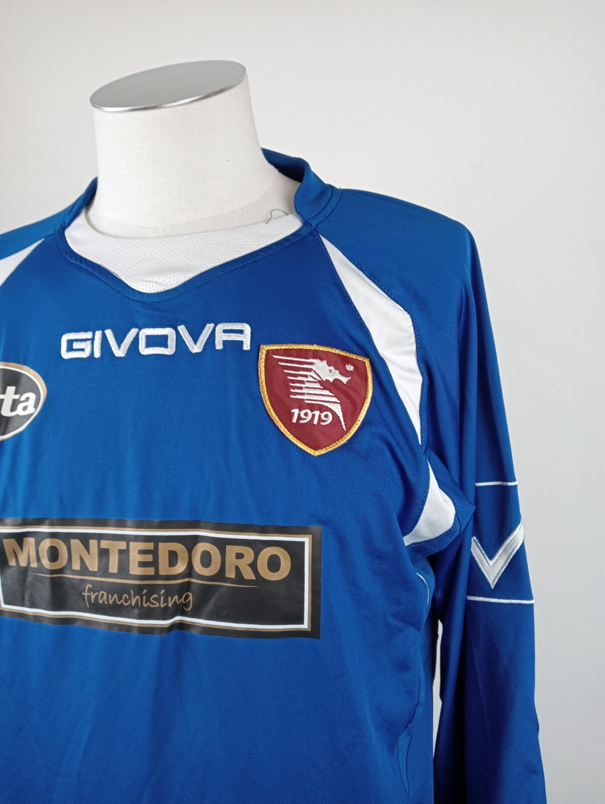 GIVOVA SALERNITANA PORTIERE FELPA SPORT CALCIO UOMO Tg XL VINTAGE JACKET SOCCER
