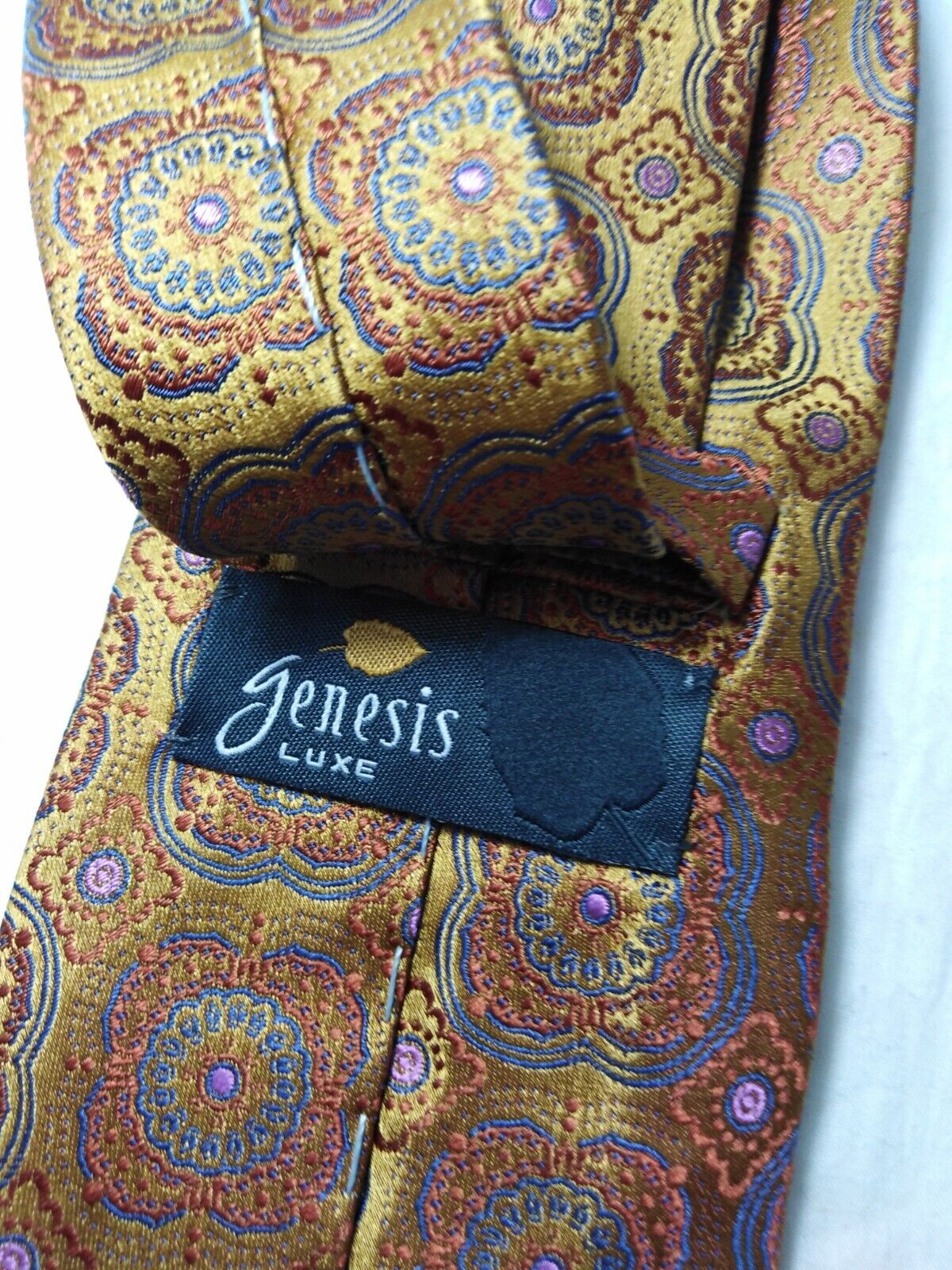 GENESIS LUXE 100% SILK TIE SETA CRAVATTA SELF TIPPED NECKTIE MADE IN ITALY