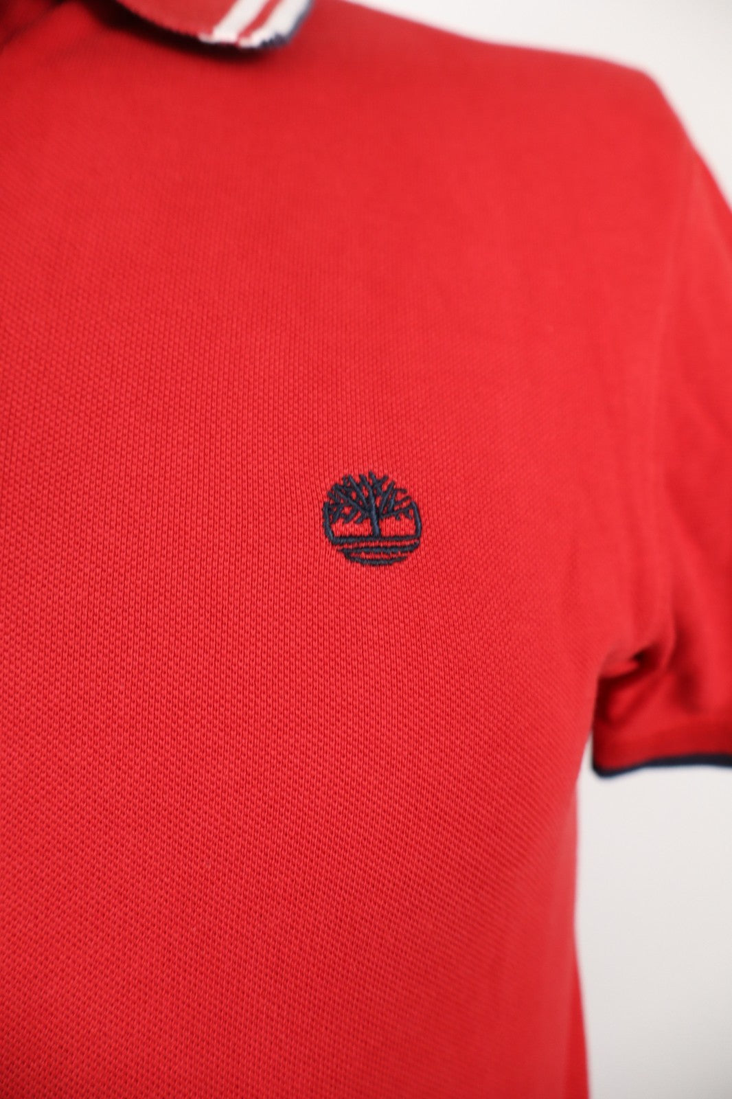 TIMBERLAND POLO UOMO MAN COTONE TG. S T-SHIRT CASUAL VINTAGE COTONE ROSSO LOGO