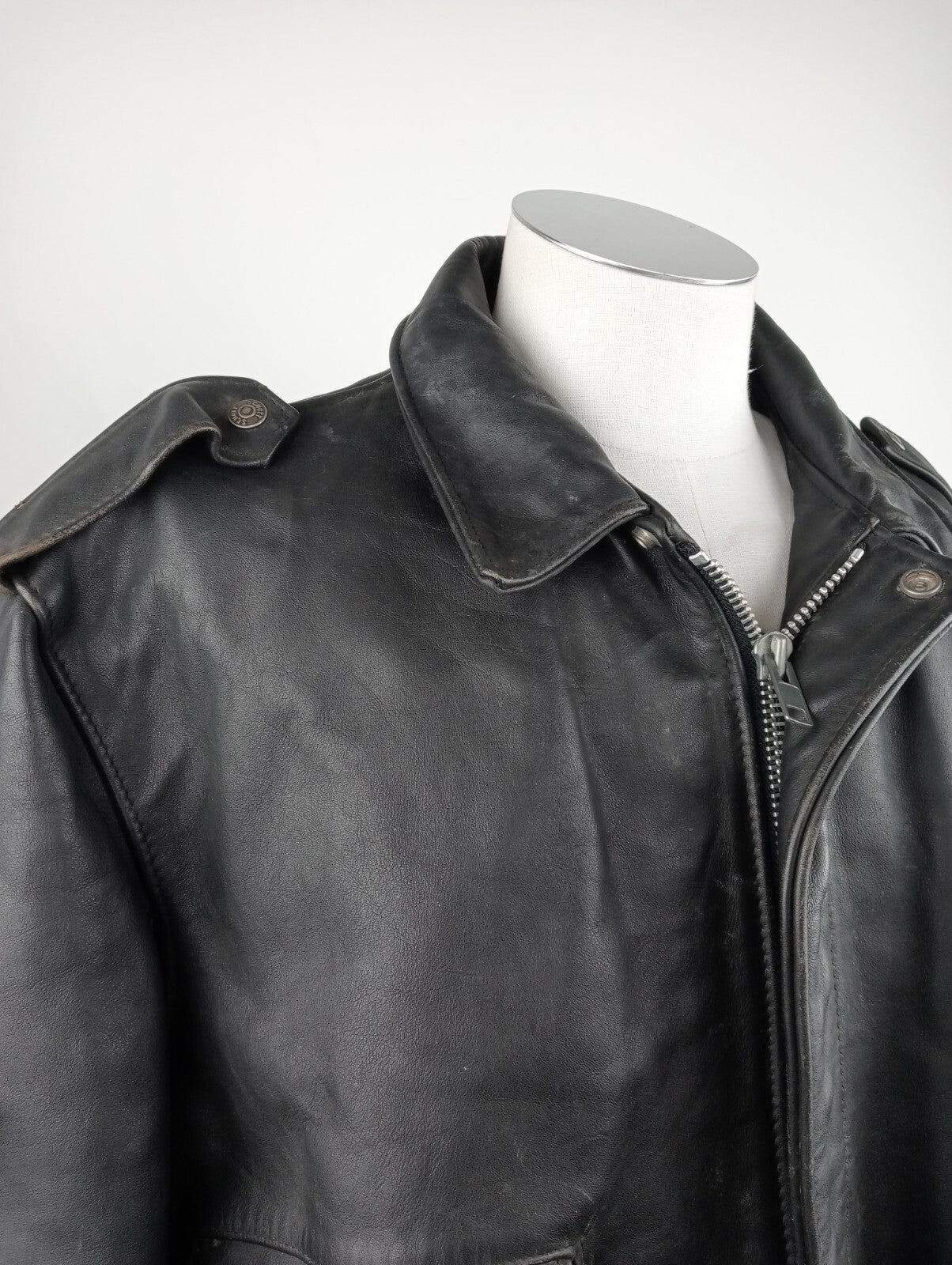 SCHOTT GIUBBINO PELLE LEATHER UOMO Tg 50 MAN CASUAL VINTAGE JACKET