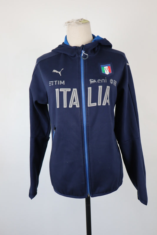 PUMA ITALIA FELPA CON ZIP GIACCA CALCIO DONNA Tg 42 WOMEN SOCCER VINTAGE JACKET