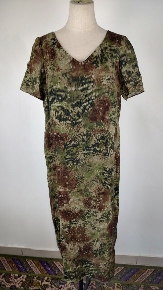 KRIZIA VESTITO DONNA TG. 15  WOMAN CASUAL VINTAGE DRESS LINO