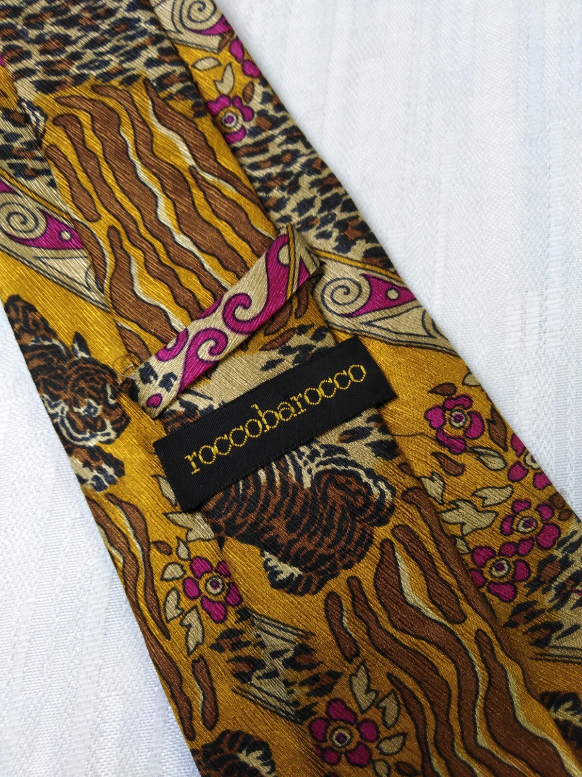 ROCCOBAROCCO 100%  SILK TIE SETA CRAVATTA NECKTIE MADE IN ITALY
