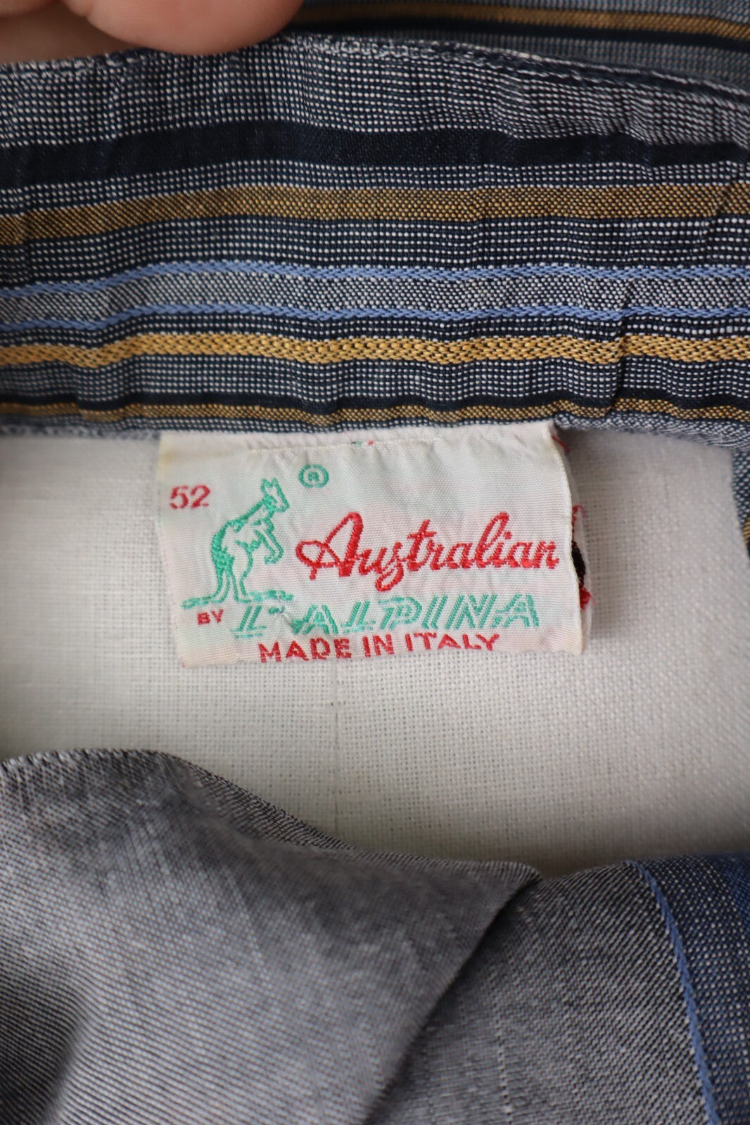 AUSTRALIAN L'ALPINA CAMICIA UOMO COTONE LINO TG. 52 MAN CASUAL VINTAGE SHIRT