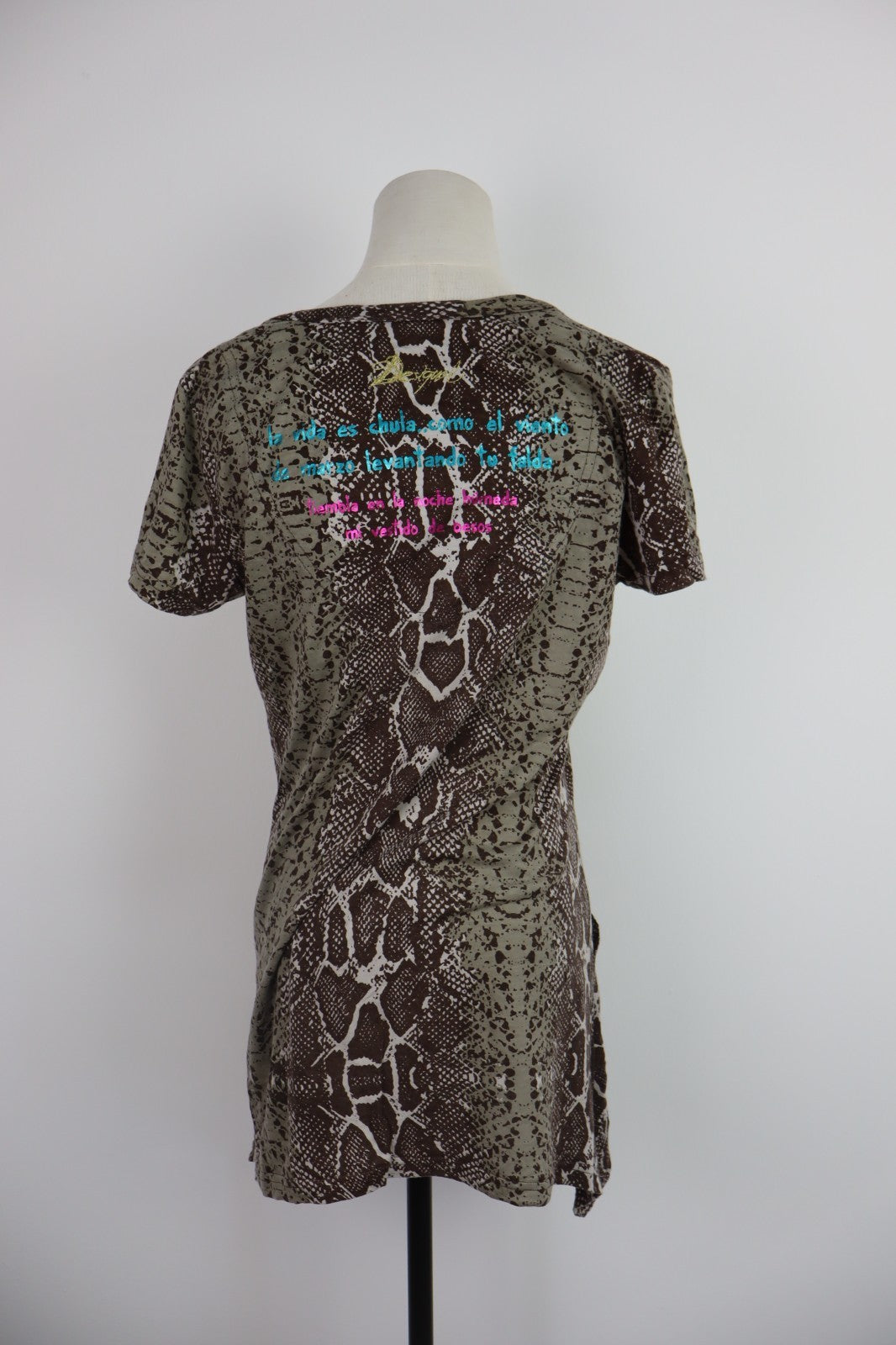 DESIGUAL MAGLIA DONNA TG. XL WOMAN CASUAL VINTAGE T-SHIRT  TOP CANOTTA COTONE