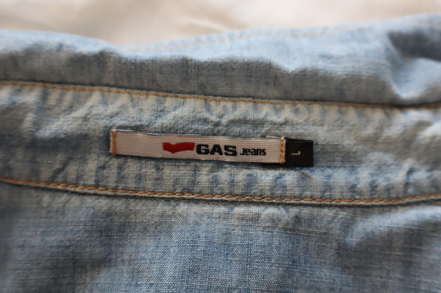 GAS JEANS CAMICIA DONNA TG. L WOMAN SHIRT CASUAL VINTAGE COTONE COTTON DENIM