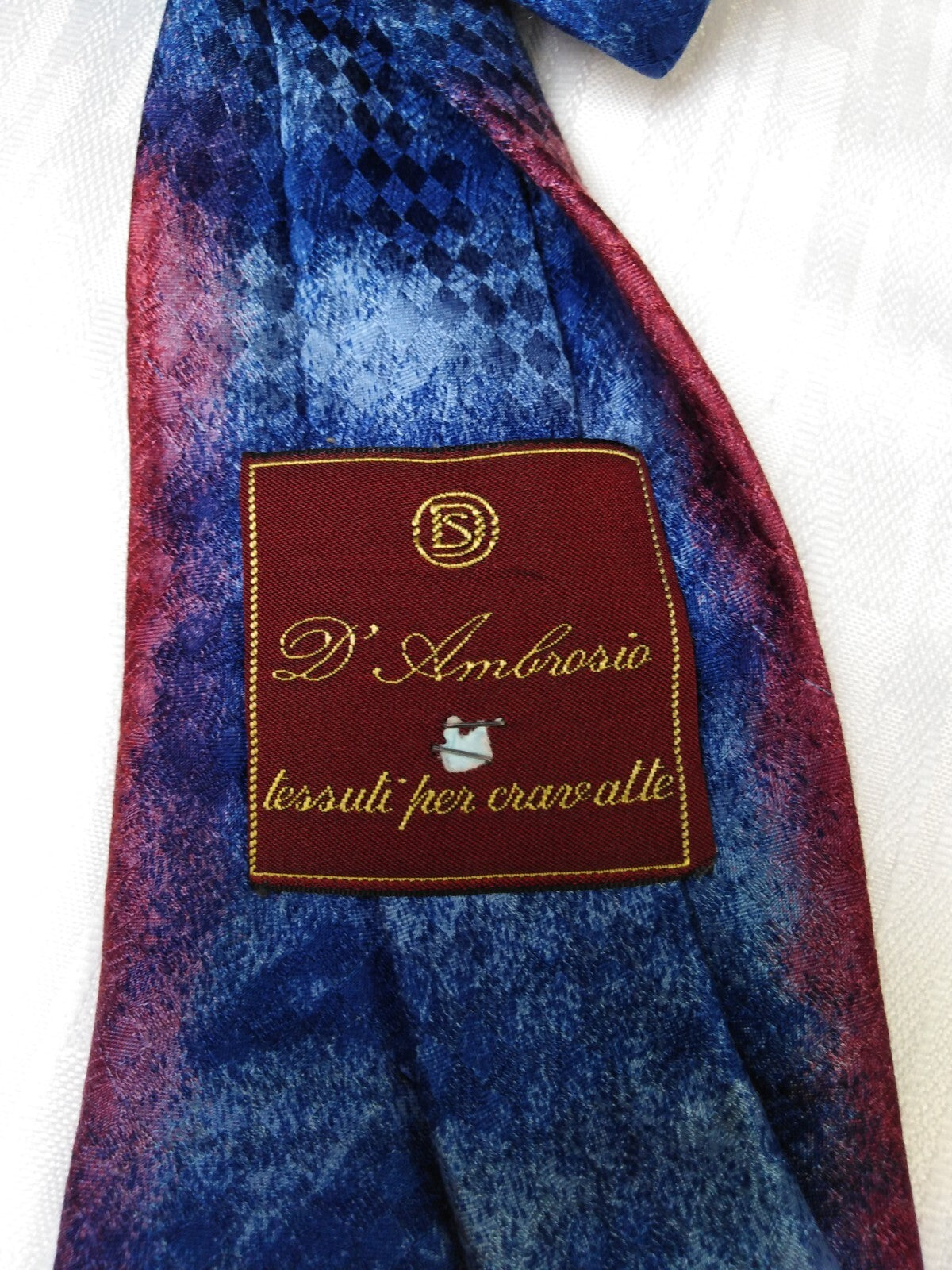 D'AMBROSIO 100% SETA SILK TIE CRAVATTA NECKTIE ITALY VINTAGE CLASSIC