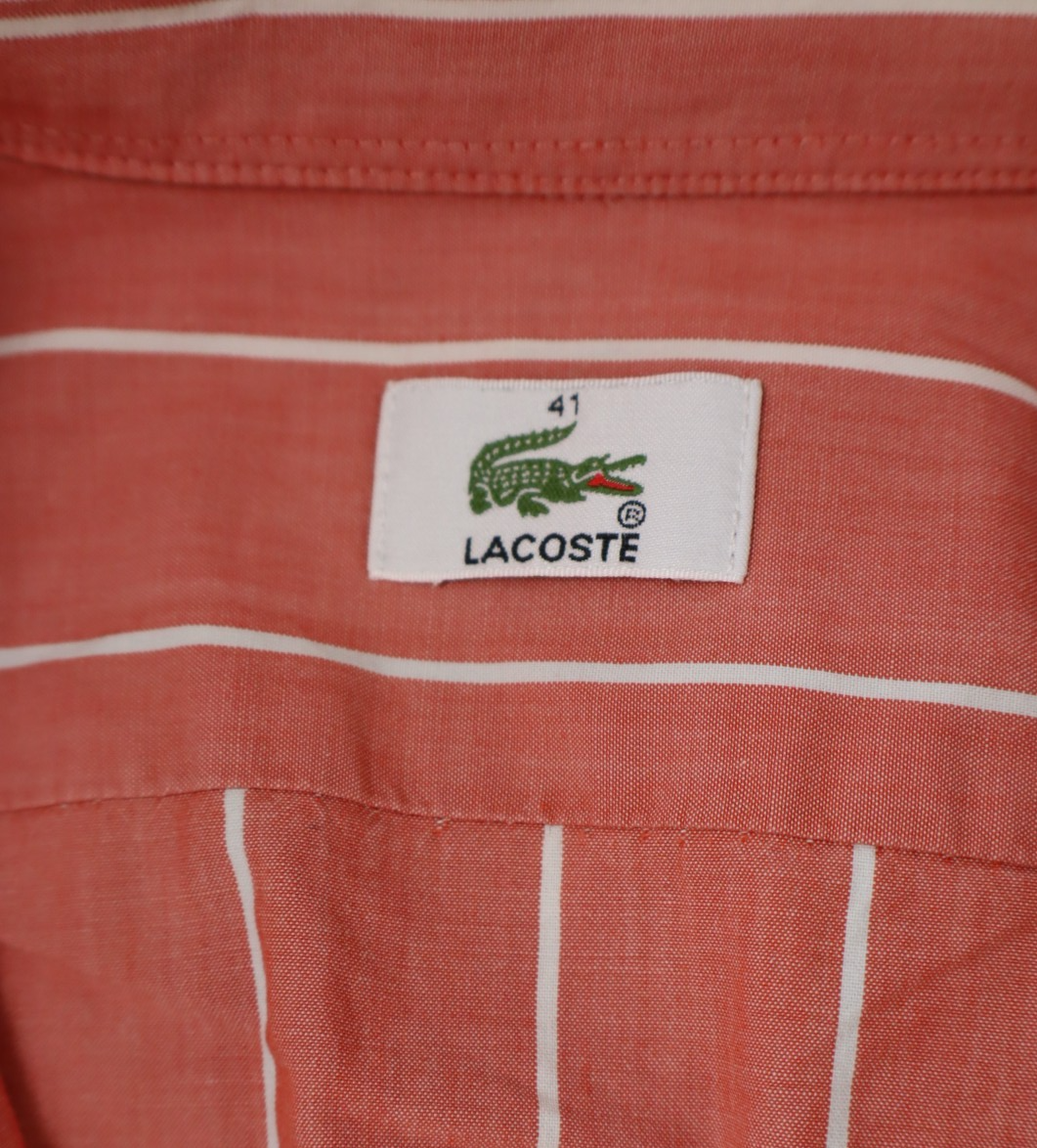 LACOSTE CAMICIA RIGHE SLIM FIT UOMO TG. 41 MAN CASUAL VINTAGE SHIRT COTTON