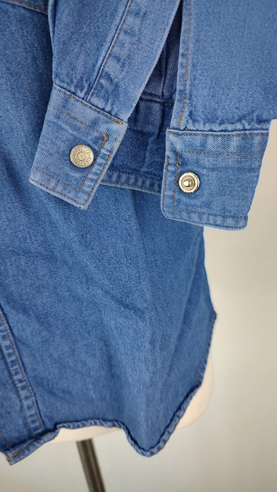 CASUCCI CAMICIA RAGAZZO COTONE TG. L MAN CASUAL VINTAGE SHIRT JEANS DENIM