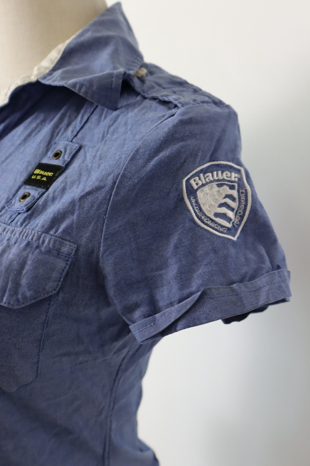 BLAUER CAMICIA DONNA TG. S WOMAN SHIRT CASUAL VINTAGE COTONE BOTTONI