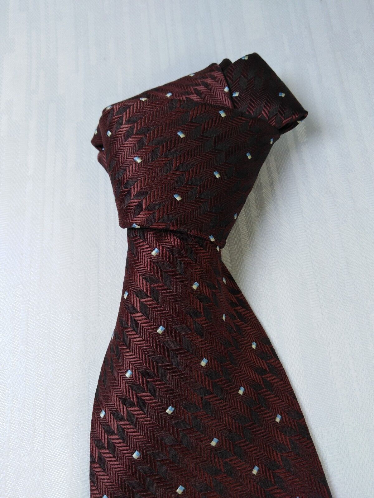 ROCCOBAROCCO 100% SETA SILK TIE CRAVATTA NECKTIE ITALY VINTAGE SELF TIPPED