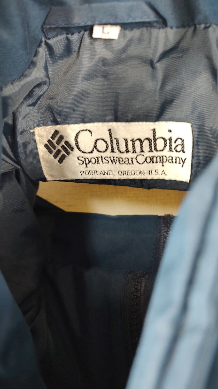 COLUMBIA GIUBBINO IMBOTTITO LANA UOMO Tg L MAN CASUAL VINTAGE JACKET