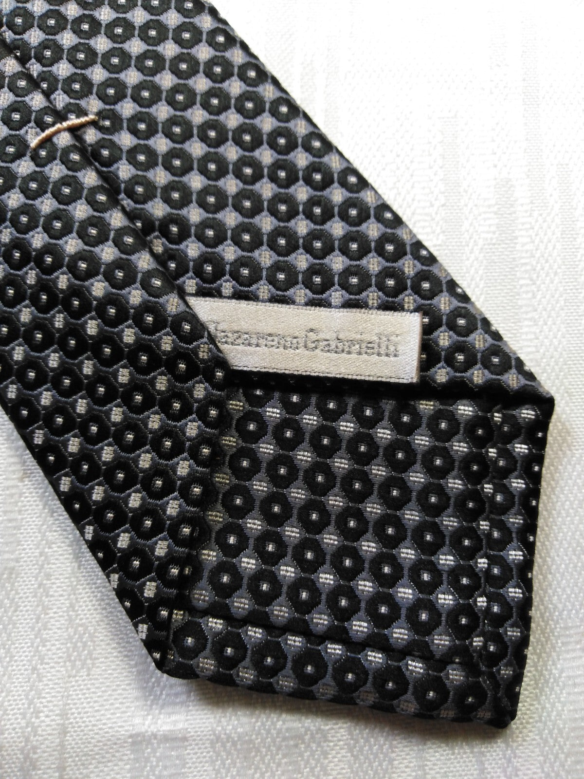 NAZARENO GABRIELLI 100% SILK TIE SETA CRAVATTA NECKTIE MADE IN ITALY SELF TIPPED