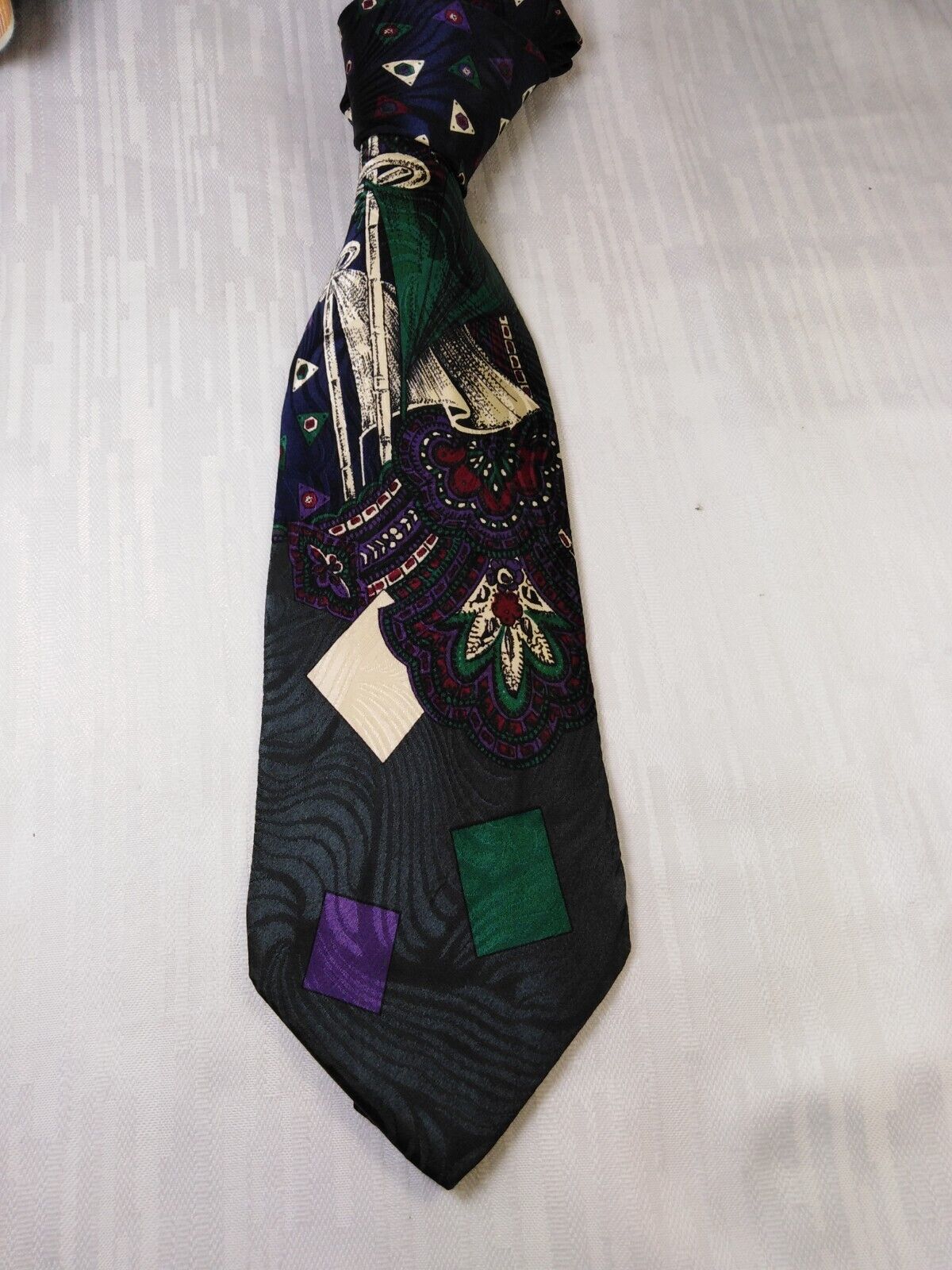 LUCIANO SPORANI 100% SETA SILK TIE CRAVATTA NECKTIE ITALY VINTAGE CLASSIC