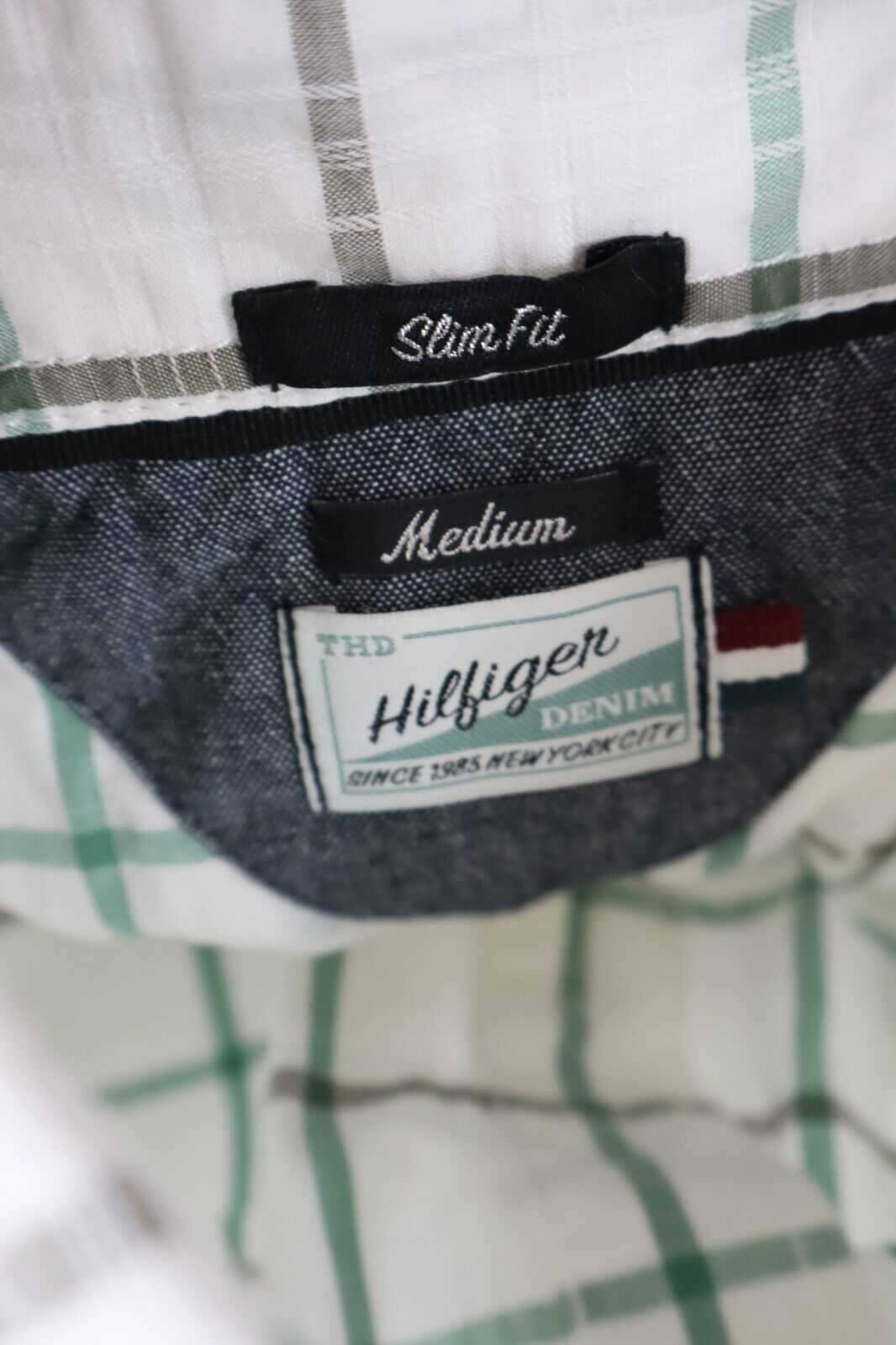 TOMMY HILFIGER CAMICIA UOMO COTONE TG. M MAN CASUAL VINTAGE COTTON SHIRT