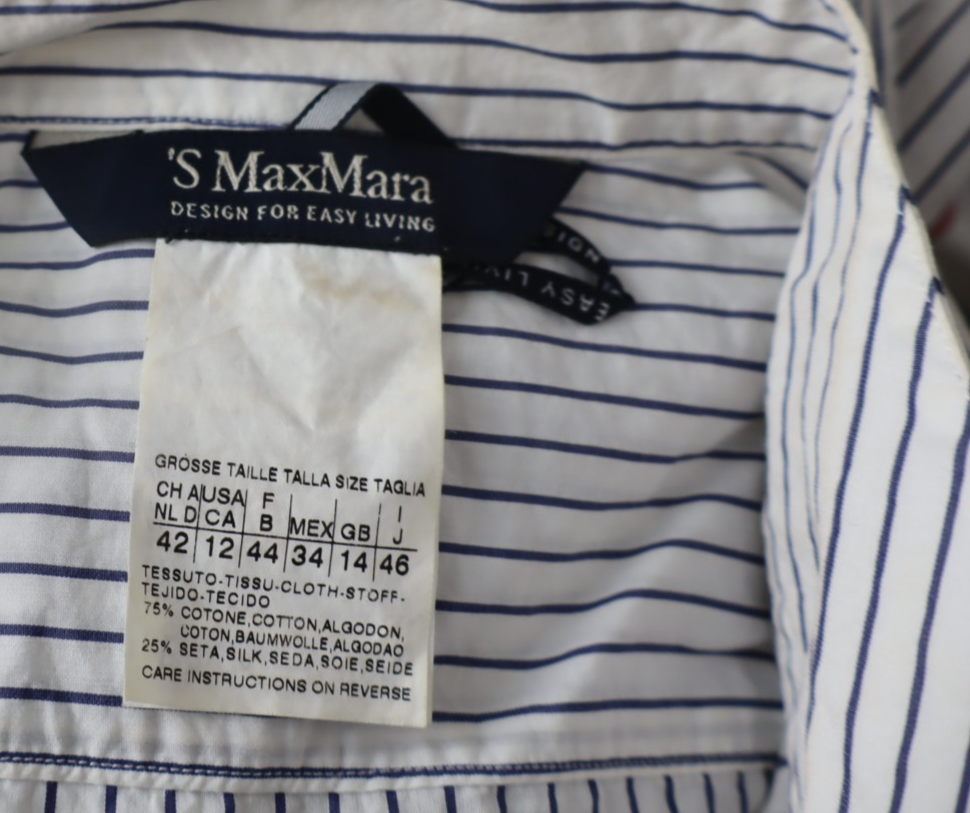 MAX MARA CAMICIA DONNA TG. 46 WOMAN SHIRT CASUAL VINTAGE COTONE COTTON LOGO