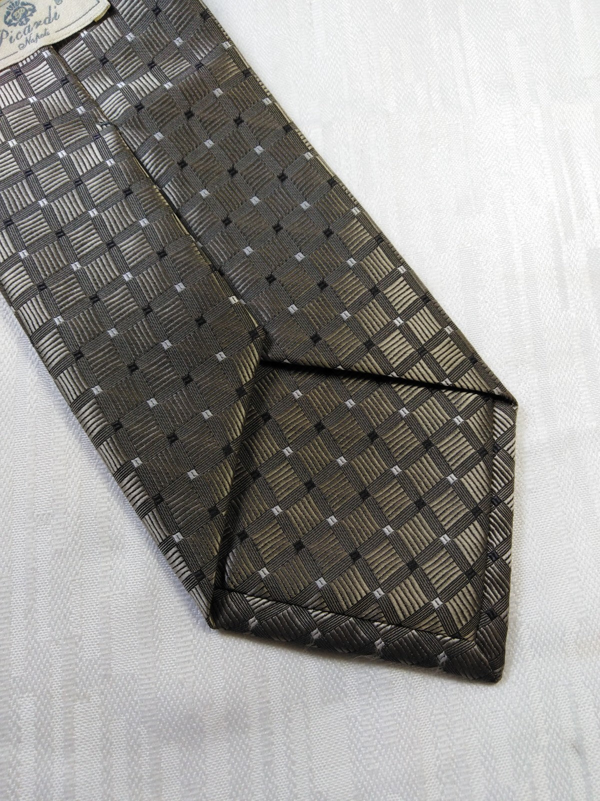PICARDI NAPOLI 100% SETA SILK TIE CRAVATTA NECKTIE ITALY VINTAGE SELF TIPPED