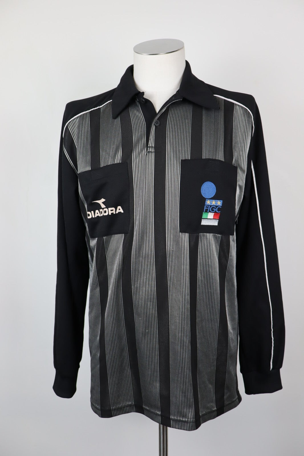 DIADORA ITALIA MAGLIA POLO CALCIO ARBITRO UOMO Tg L SOCCER MAN JERSEY VINTAGE