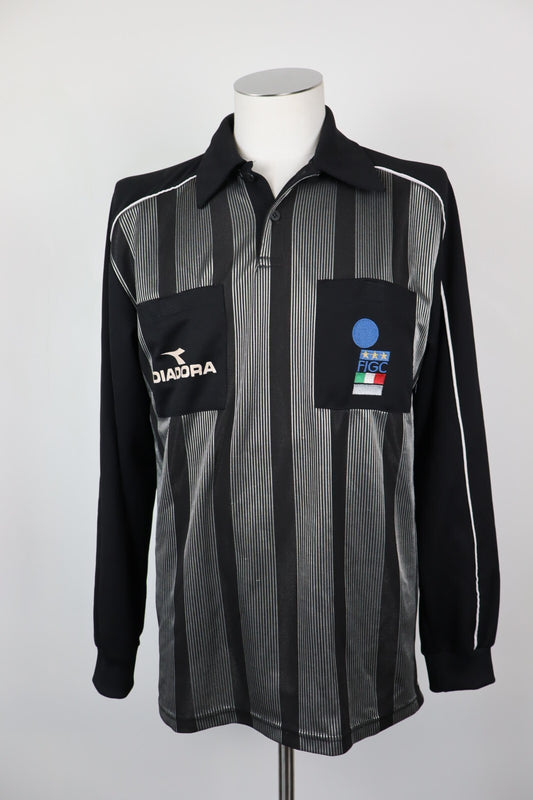 DIADORA ITALIA MAGLIA POLO CALCIO ARBITRO UOMO Tg L SOCCER MAN JERSEY VINTAGE