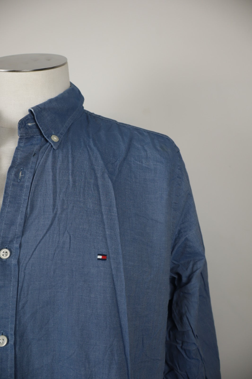 TOMMY HILFIGER CAMICIA UOMO COTONE TG. 2XL MAN CASUAL VINTAGE COTTON SHIRT