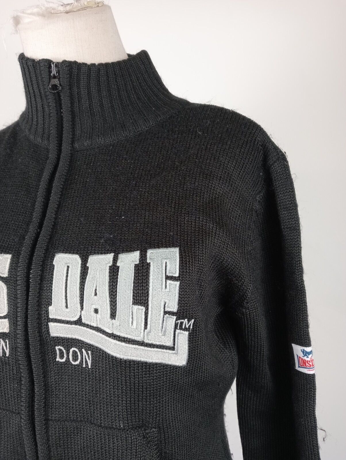 LONSDALE MAGLIONE CON ZIP DONNA Tg. L WOMAN CASUAL SWEATER WOOL LANA VINTAGE