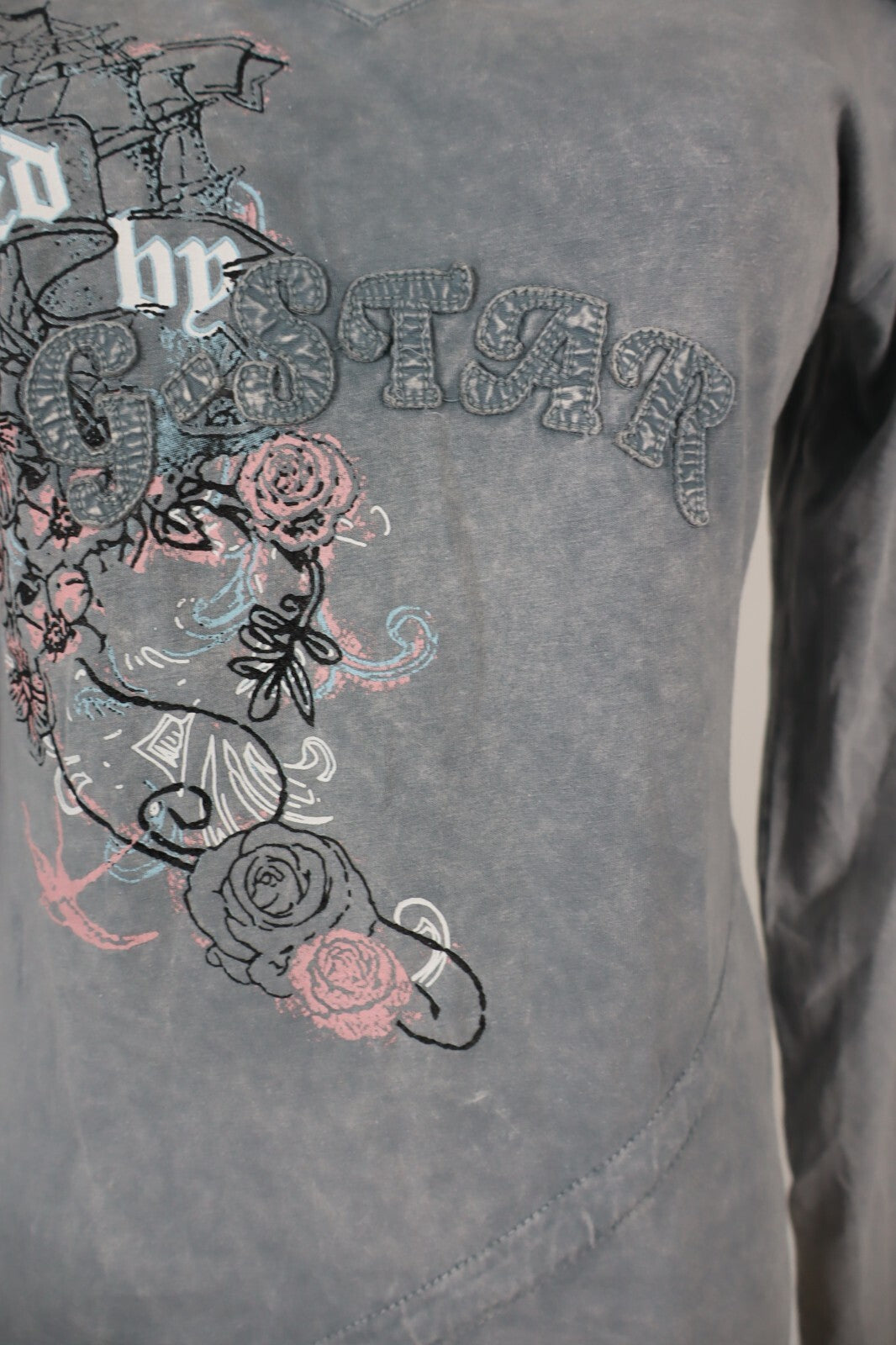 G-STAR MAGLIA DONNA TG. L CASUAL VINTAGE T-SHIRT COTONE COTTON