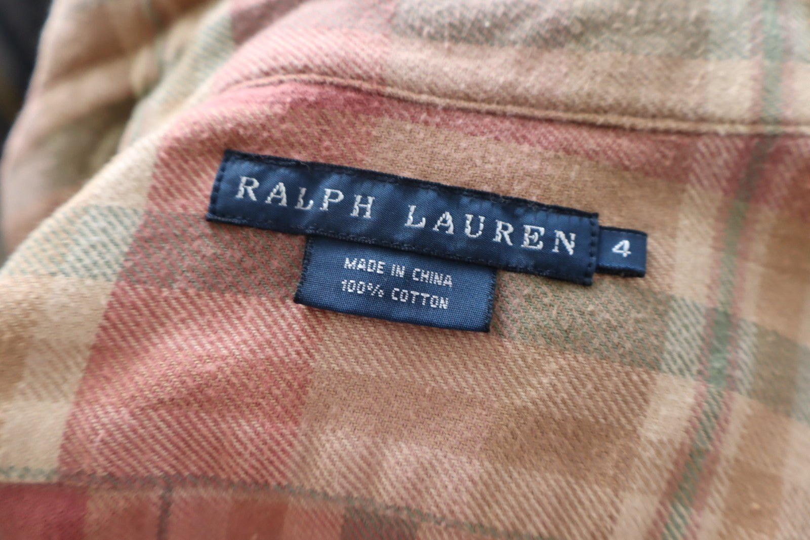RALPH LAUREN CAMICIA UOMO COTONE TG. 4 MAN CASUAL VINTAGE COTTON SHIRT TASCHE