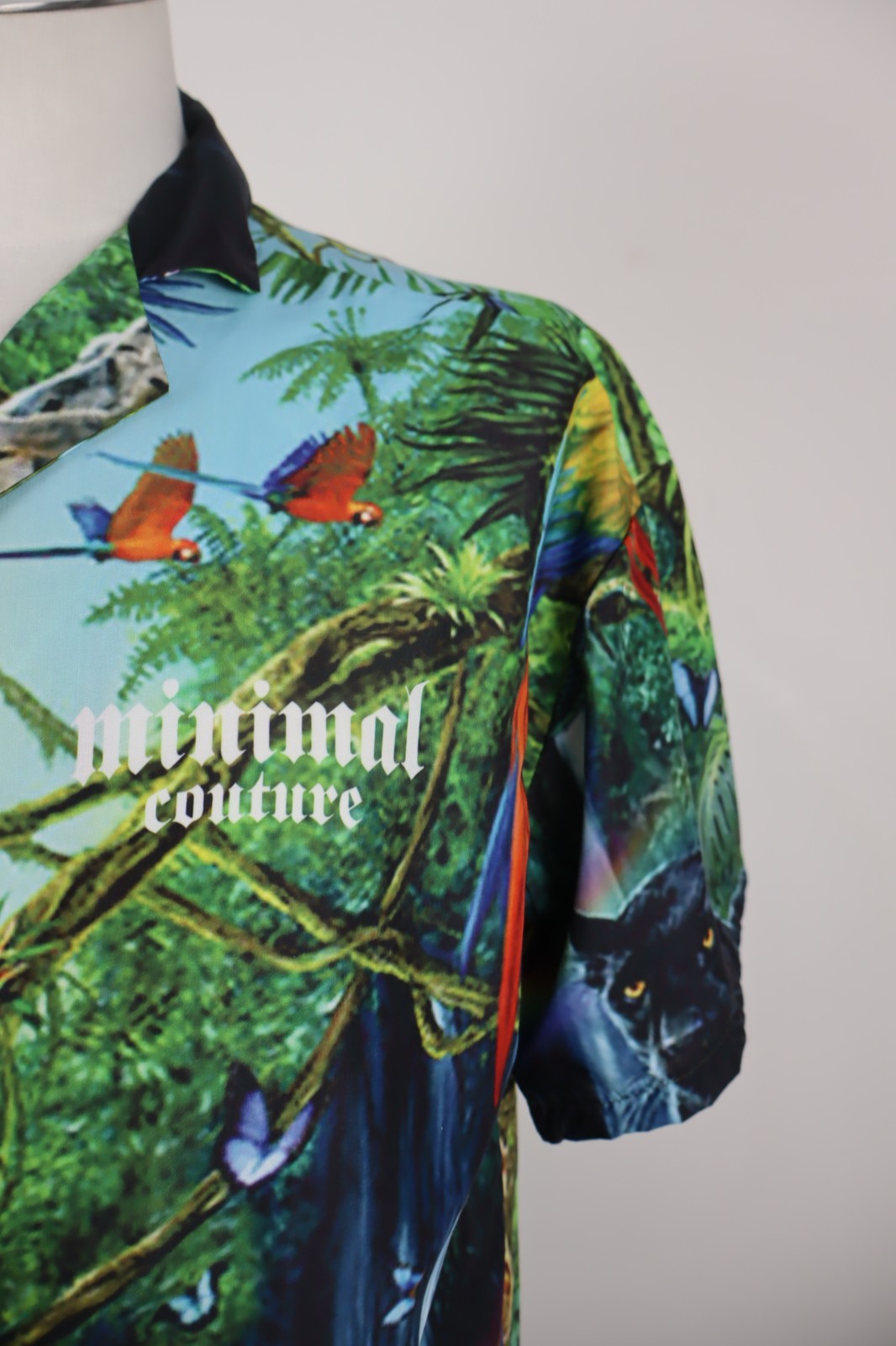 MINIMAL COUTURE MILANO CAMICIA UOMO TG L MAN CASUAL VINTAGE SHIRT ANIMALIER