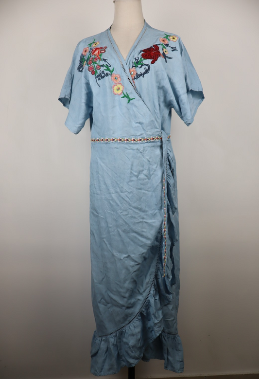 DESIGUAL VESTITO DONNA TG.44 WOMAN CASUAL VINTAGE DRESS ABITO MANICA CORTA