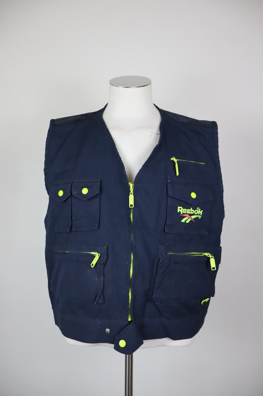 REEBOK GIUBBINO SMANICATO GILET UOMO TG XL MAN CASUAL VINTAGE JACKET