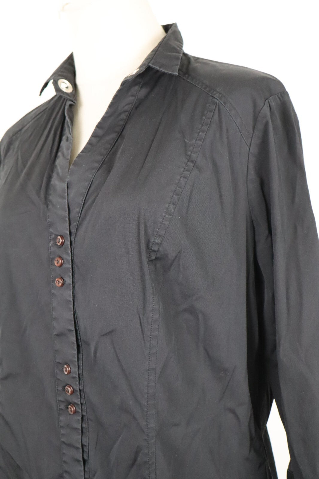 TRUSSARDI TRU CAMICIA DONNA TG. XL WOMAN SHIRT CASUAL VINTAGE NERA BLACK
