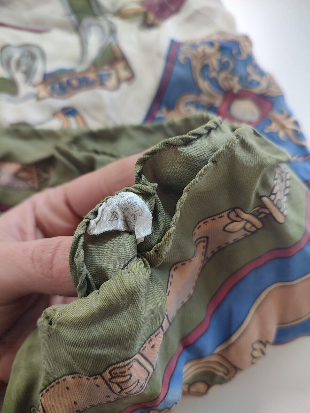 GOLF ROYAL CLUB FOULARD 100% SILK SETA SCARVES SCARF SQUARE MADE IN ITALY UNISEX