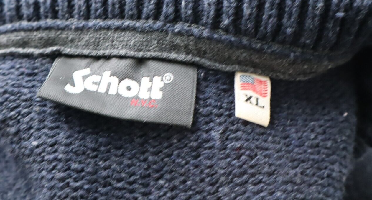 SCHOTT MAGLIONE LANA VINTAGE UOMO Tg. XL MAN WOOL SWEATER CASUAL