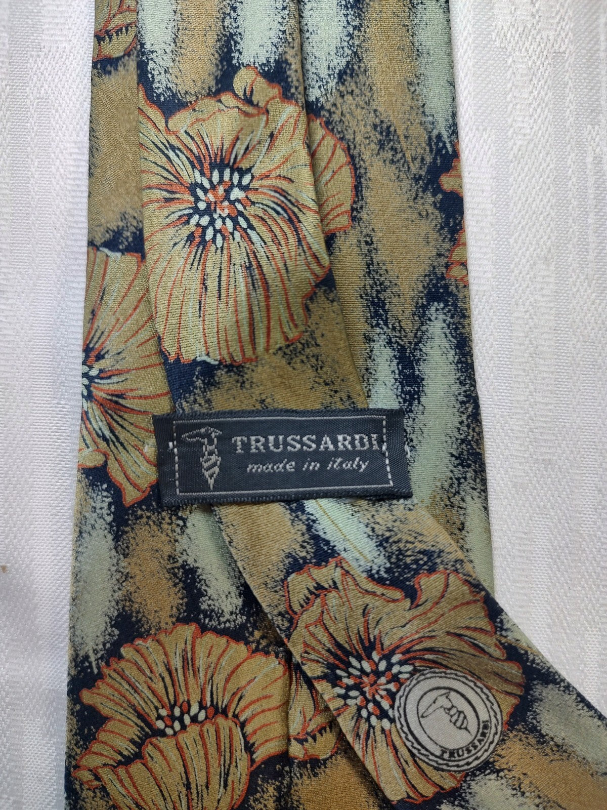 TRUSSARDI 100% SILK TIE SETA CRAVATTA NECKTIE MADE IN ITALY CLASSIC