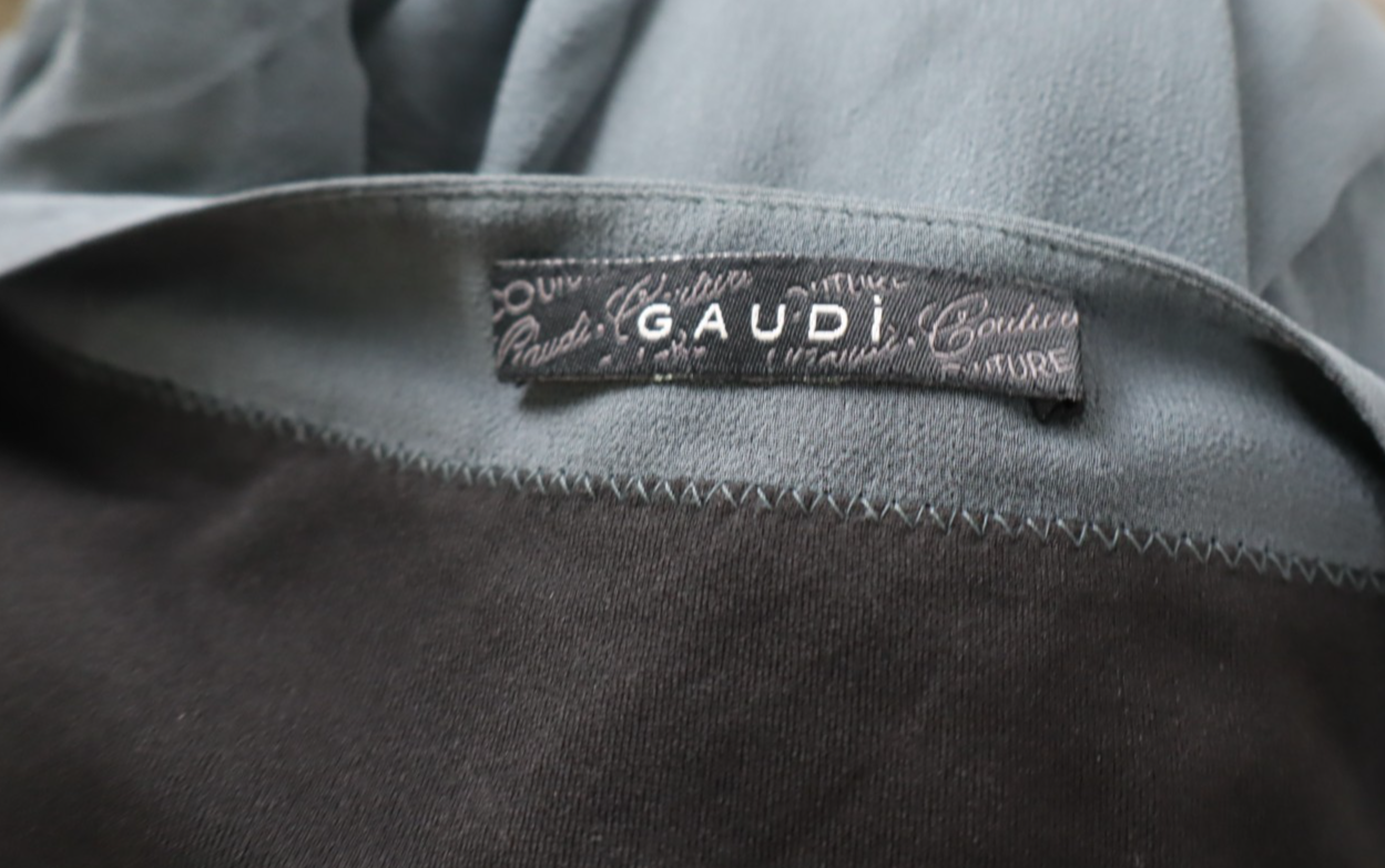 GAUDI' VESTITO ABITO MANICHE LUNGHE DONNA TG. 4O WOMAN CASUAL VINTAGE DRESS LOGO