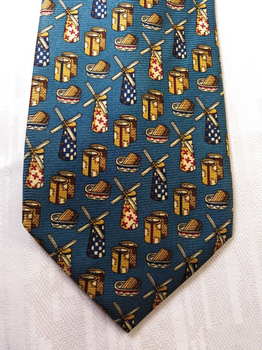 LUCA D'ALTIERI 100% SETA SILK TIE CRAVATTA NECKTIE ITALY VINTAGE SELF TIPPED
