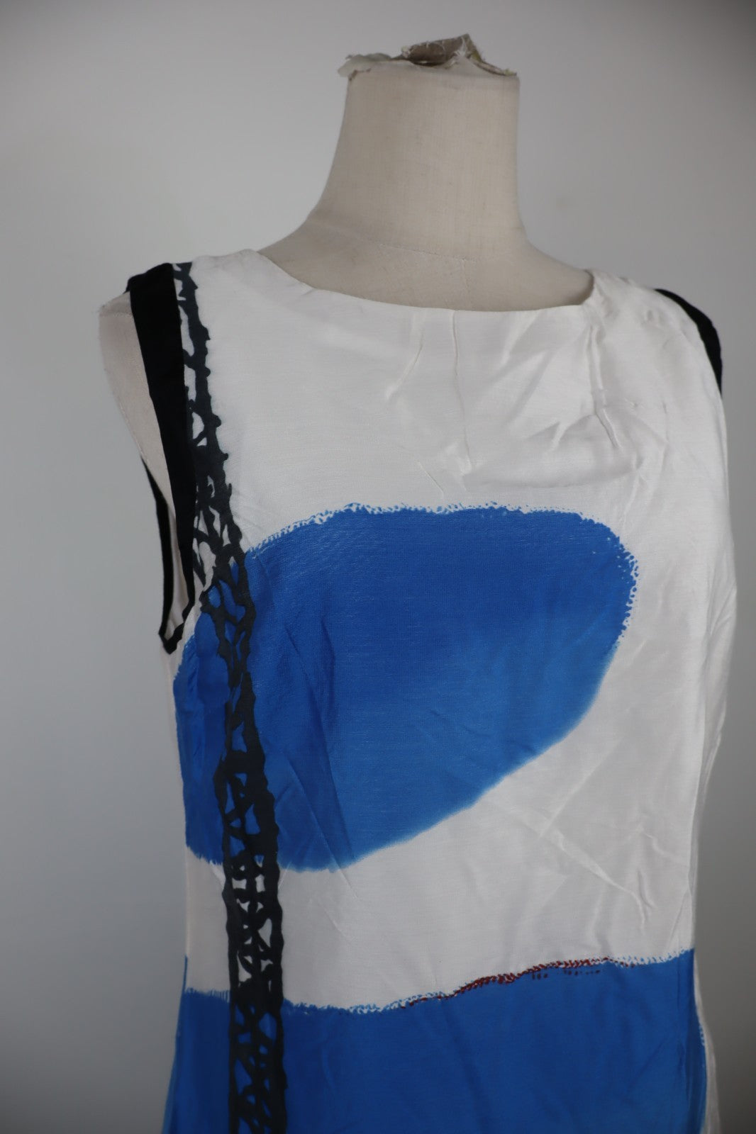 DESIGUAL VESTITO SMANICATO DONNA TG. 42 WOMAN CASUAL VINTAGE DRESS VISCOSA SETA