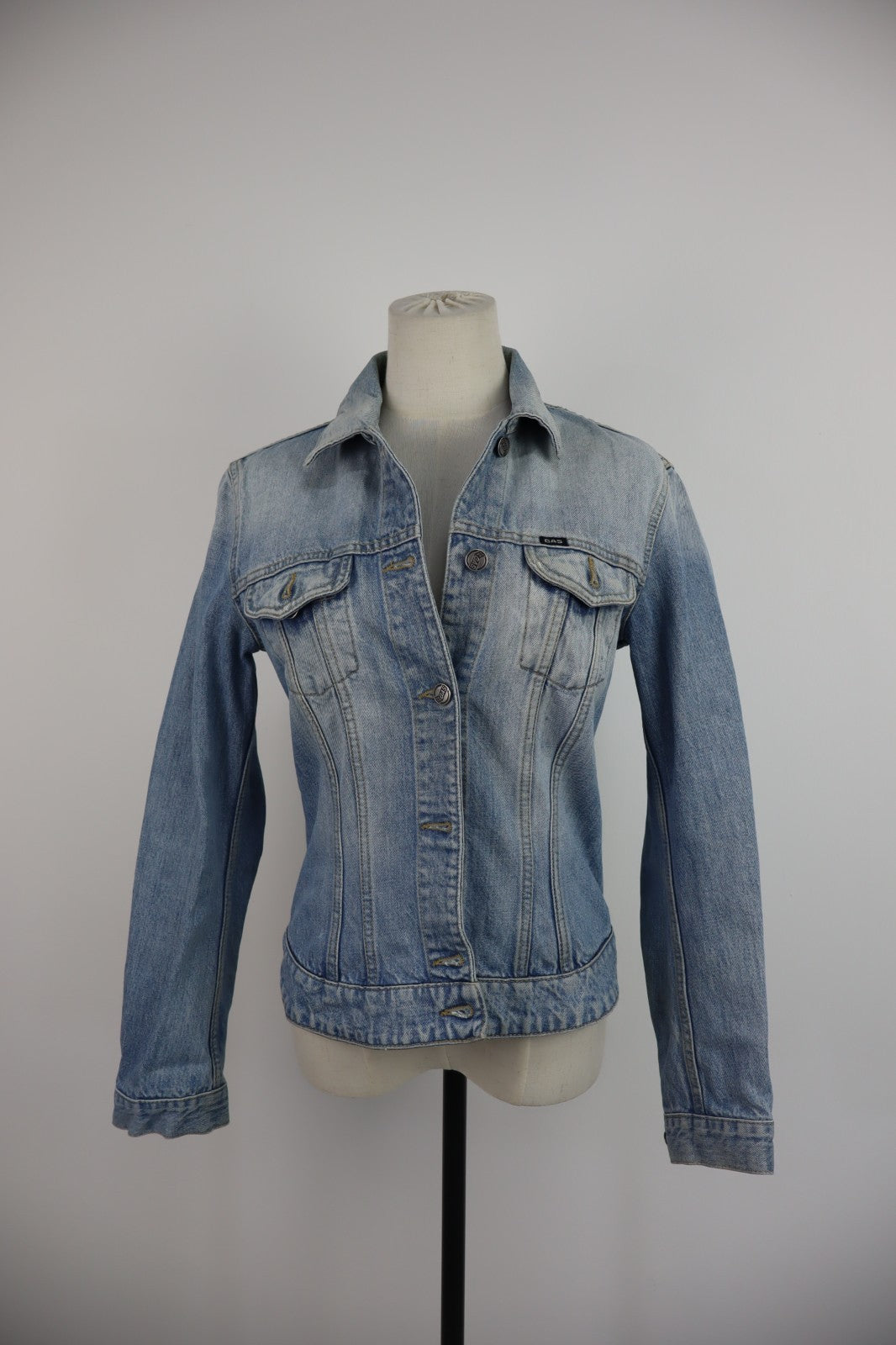 GAS JEANS GIUBBINO DONNA Tg. L WOMAN CASUAL JACKET COTONE COTTON DENIM VINTAGE