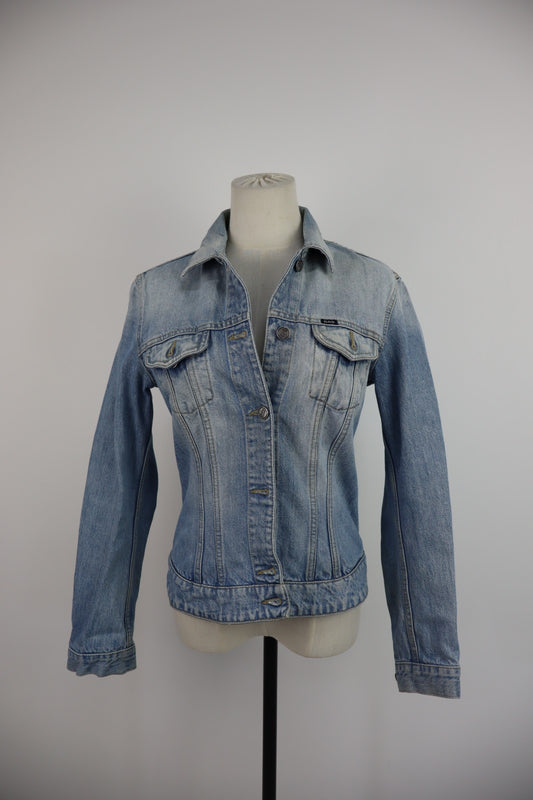 GAS JEANS GIUBBINO DONNA Tg. L WOMAN CASUAL JACKET COTONE COTTON DENIM VINTAGE