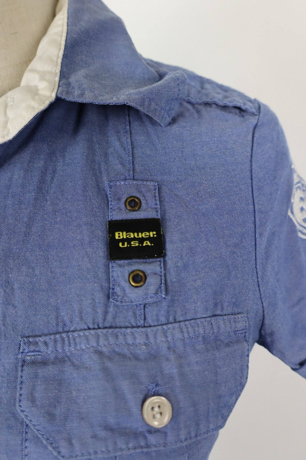 BLAUER CAMICIA DONNA TG. S WOMAN SHIRT CASUAL VINTAGE COTONE BOTTONI