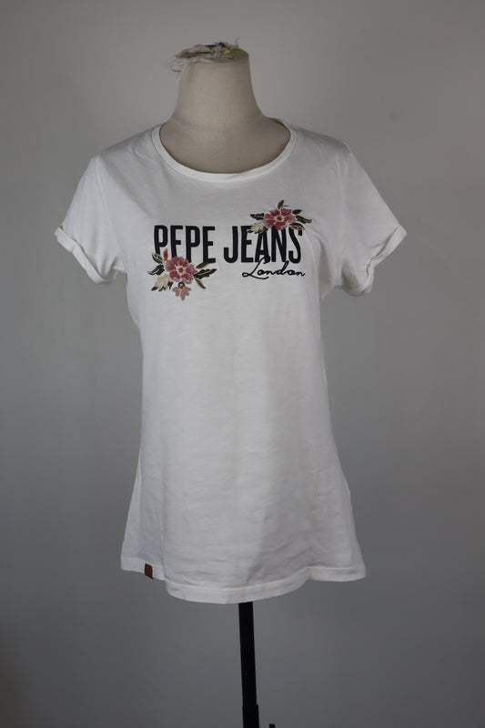PEPE JEANS LONDON MAGLIA DONNA TG. L WOMAN CASUAL  T-SHIRT SETA COTONE