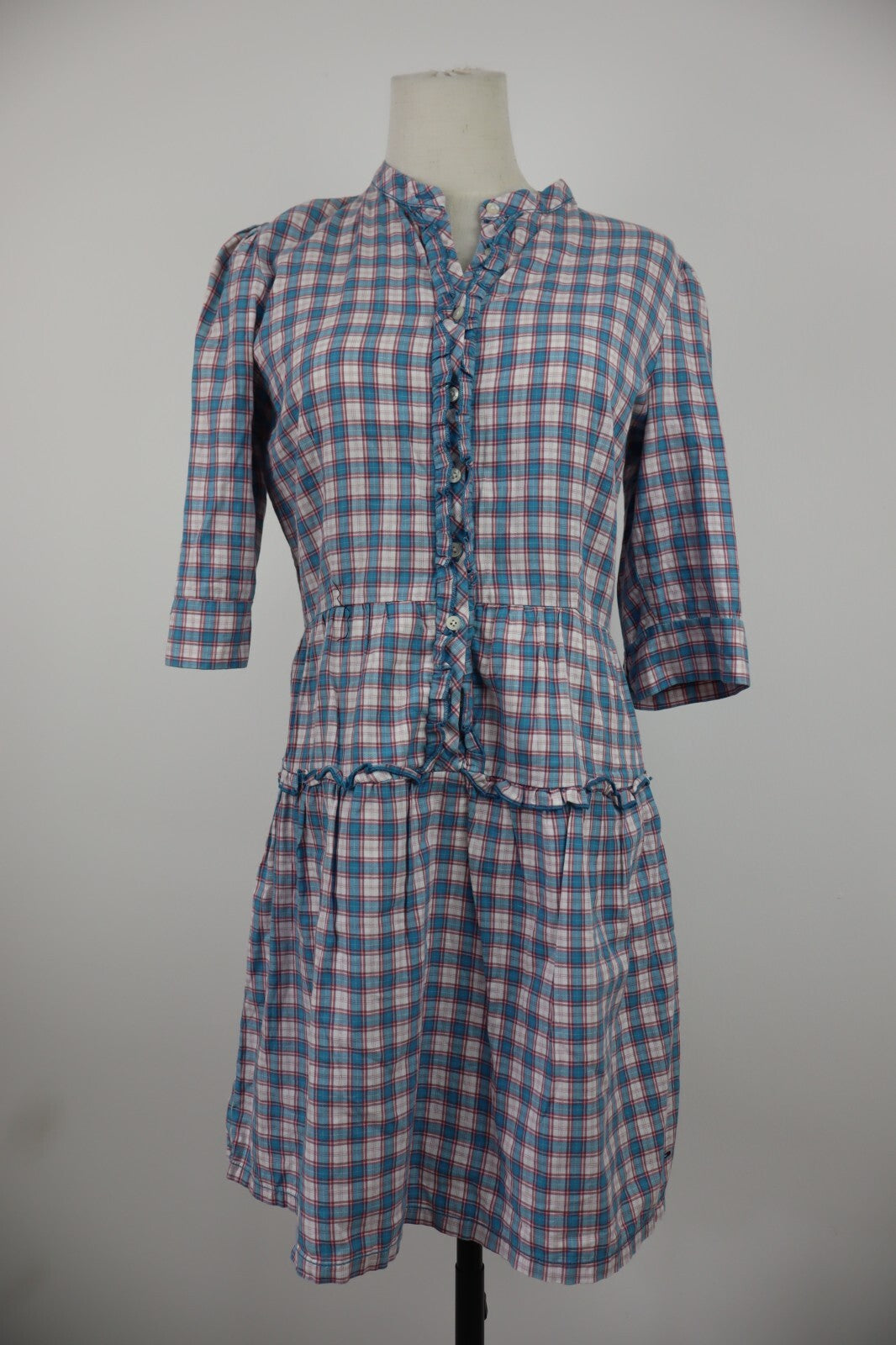 TOMMY HILFIGER VESTITO DONNA TG. M WOMAN CASUAL VINTAGE DRESS ABITO BOTTONI