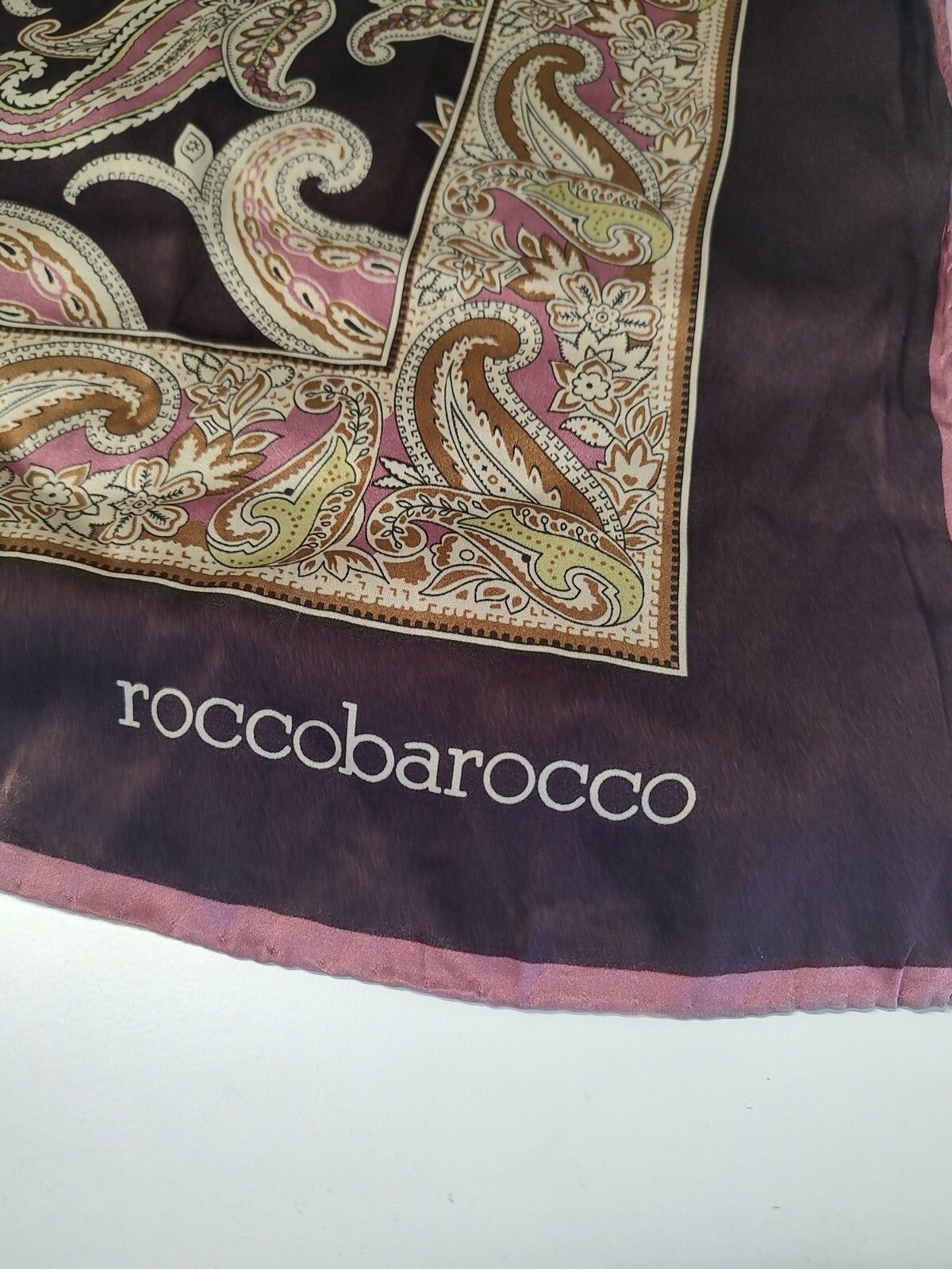 ROCCOBAROCCO FOULARD 100% SILK SETA SCARVES SCARF RECTANGLE MADE ITALY