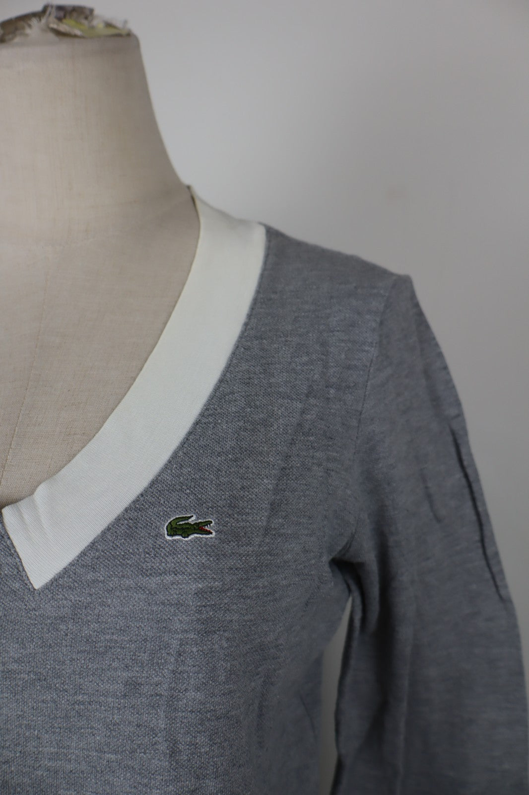 LACOSTE MAGLIA DONNA COTONE TG. 42 WOMAN SHIRT CASUAL VINTAGE MANICA LUNGA LOGO