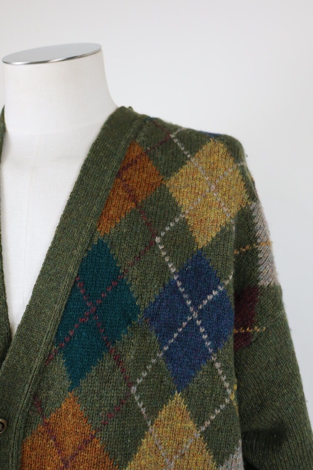 ASCOT LINE SPILLERS CARDIGAN MAGLIONE LANA VINTAGE UOMO TG L MAN SWEATER CASUAL
