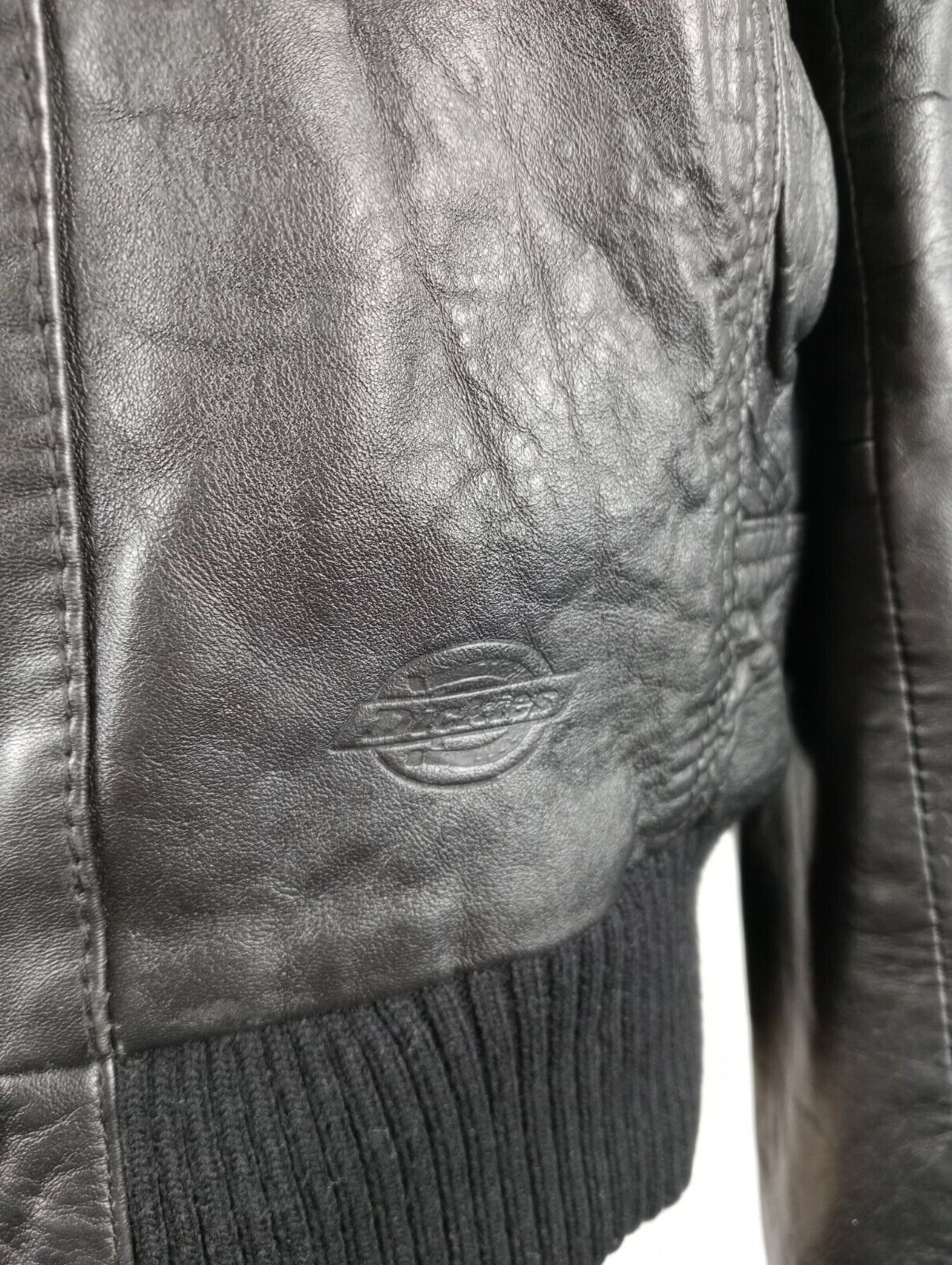 DICKIES GIUBBINO PELLE DONNA Tg L LEATHER VINTAGE WOMAN JACKET CASUAL VINTAGE